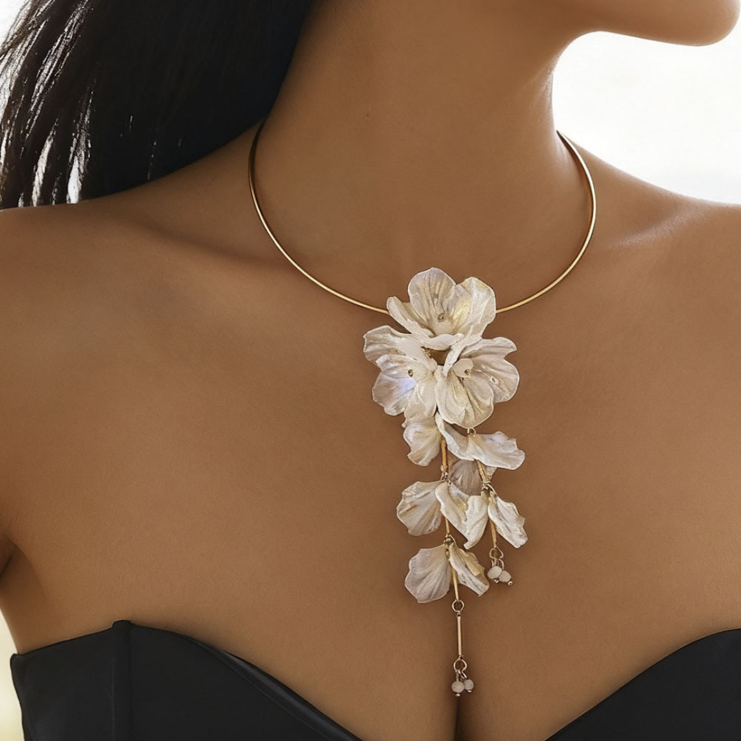 Second image of White Orchid Necklace